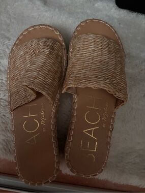 Ina Tan Woven Slide Sandals
